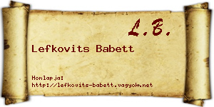 Lefkovits Babett névjegykártya